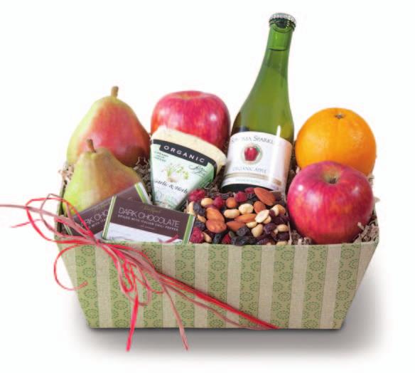 Wholesome Certified Organic Gifts Cascades Organic Holiday Fruit and Treats Tower 6-8 Organic Mandarins, 2 Organic Comice Pears, 4 oz.