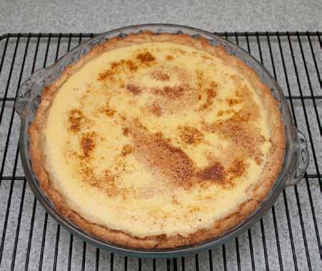 18 Here is the custard pie, slightly browned, and ready for serving.