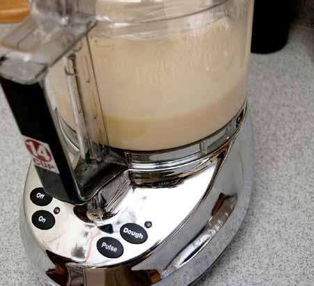 I use a food processor to break up the more solid parts of the eggs (the chalazae,