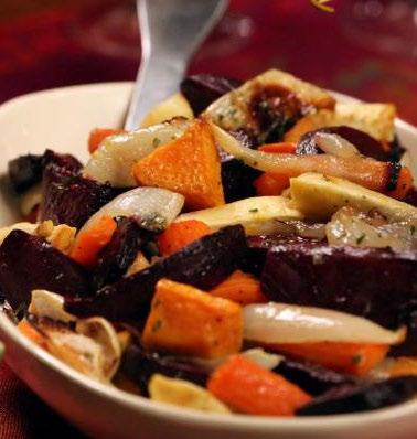 Roasted Root Medley 2 medium beets, peeled, halved and each half quartered into wedges 3 medium carrots, peeled, quartered lengthwise and cut in half or thirds 2 large parsnips, peeled, quartered