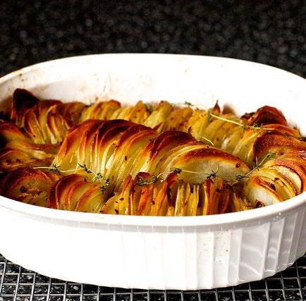 Crispy Potato Roast 3 tablespoons salted or unsalted butter, melted 3 tablespoons extra-virgin olive oil Coarse salt 1/2 to 1 teaspoon red-pepper flakes (optional)(i used aleppo, which is milder and
