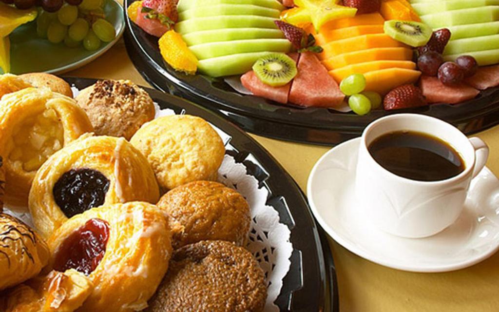 Traditional Continental Breakfast Seasonal fresh Fruit, Danishes, Mini Croissants, Muffins, and Farm Fresh Boiled Eggs 9 95 /person Executive Continental Breakfast Assorted Yogurts, freshly baked