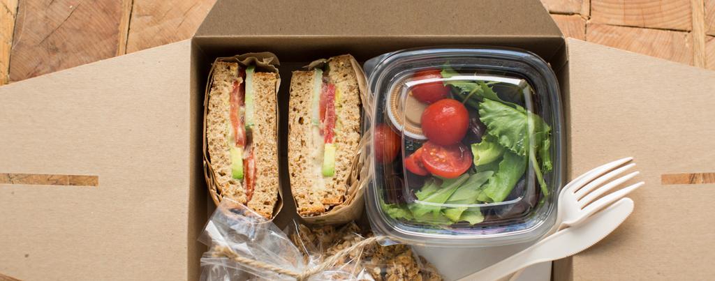 Lunch Boxes Includes One Side and a Fresh Baked Cookie Side Choices: Potato Salad, Pasta Salad, Fresh Fruit, Garden Salad w/ Dressing, or Assorted Chips Turkey Bacon Ranch Berry Wheat Bread, Turkey,