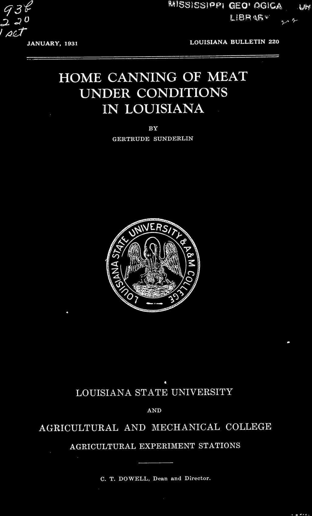 SUNDERLIN LOUISIANA STATE UNIVERSITY AND AGRICULTURAL AND MECHANICAL