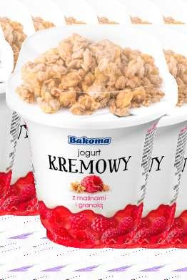 KREMOWY WITH GRANOLA 230 g creamy yogurt with fruts and granola muesli shelf life: 28
