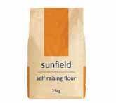 CAKE, FLOUR & PREMIXES Weston Milling Sunfield Plain Flour 16865 General purpose flour for gravies, sauces, binders and baked goods such as scones, muffins, biscuits and cakes.