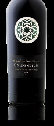 Mission Hill Compendium 2008 167460 $45.00 Compendium refers to collection and like Oculus is a blend of the Bordeaux varietals.