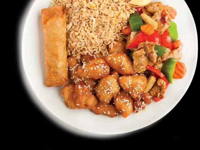 asian Single Entrée Buffet Includes your choice of one entrée, one appetizer (egg roll or crab rangoon) and fried or steamed rice Two Entrée Buffet Includes your choice of two entrées, one appetizer