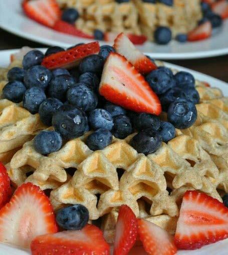 Protein Waffles Enjoy your low sugar Protein Waffles guilt-free. Top these hot off the iron with any fruit toppings of your choice. No flipping required!