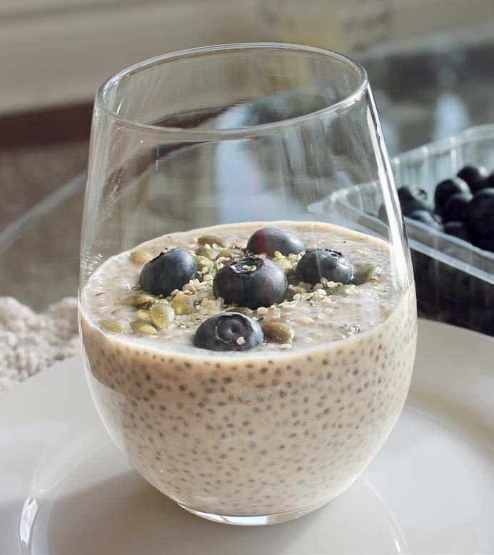 Blueberry Chia Pudding Use these protein-packed seeds for thick and delicious pudding on-the-go. This Blueberry Chia Pudding is a morning life saver and is filled with powerhouse nutrients.