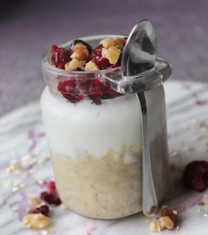 Overnight Oats Modify this fulfilling OOIAJ (Overnight Oats In A Jar) recipe to meet your nutritional goals. Get creative with your toppings by trying a variety of combinations!