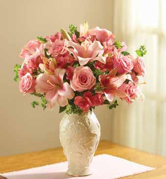NEW CORE Call us at 1-800-BloomNet (1-800-256-6663) NEW BloomNet Lenox Vase Each 1 1 Asiatic Lily Pink Stem 2 4 Alstroemeria Pink Stem 3 6
