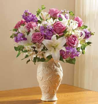 NEW CORE Call us at 1-800-BloomNet (1-800-256-6663) NEW BloomNet Lenox Vase Each 1 1 Stargazer Lily White Stem 2 4 Rose Lavender 50cm Stem 4 7 Alstroemeria White Stem 3 5 Stock Lavender Stem 3 6
