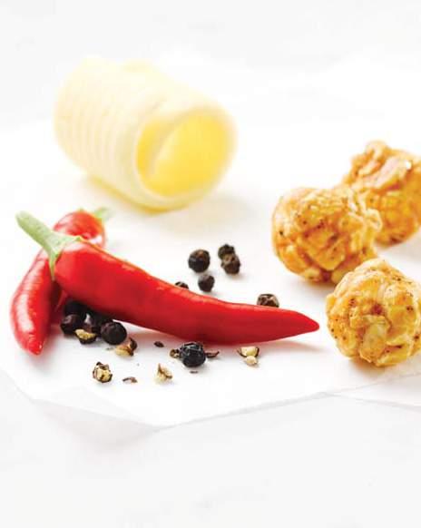 GOURMET POPCORN SWEET & SAVOURY COLLECTION CARAMEL, PEPPER & CHILLI First enjoy our sweet Caramel, closely followed by intense Black Pepper, with a kick of Chilli to finish.