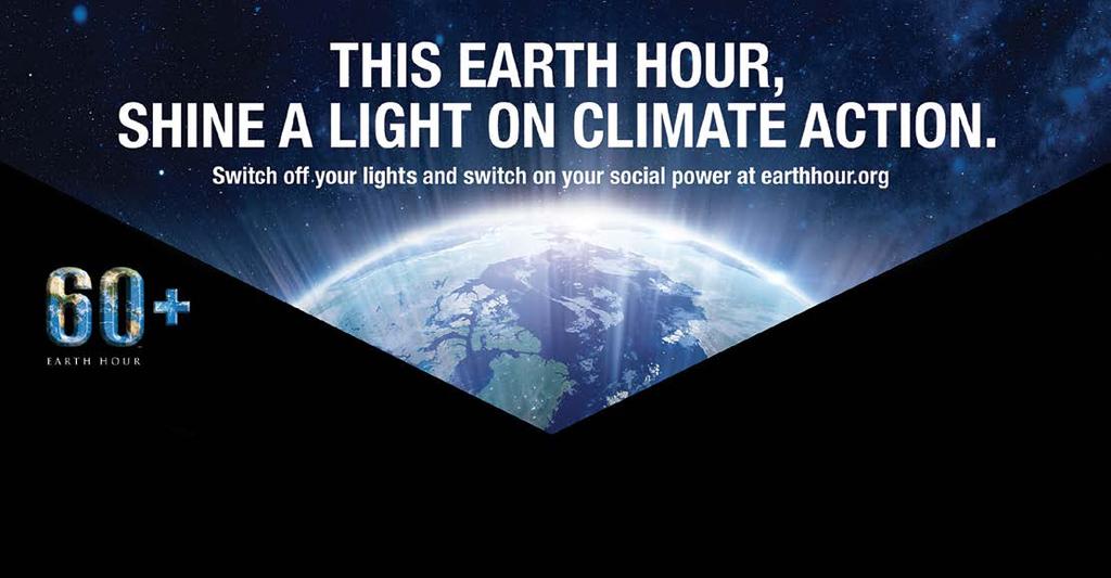We would like to invite you to participate in the Earth Hour initiative. Please switch off non-essential lights for one hour in support of climate change action.