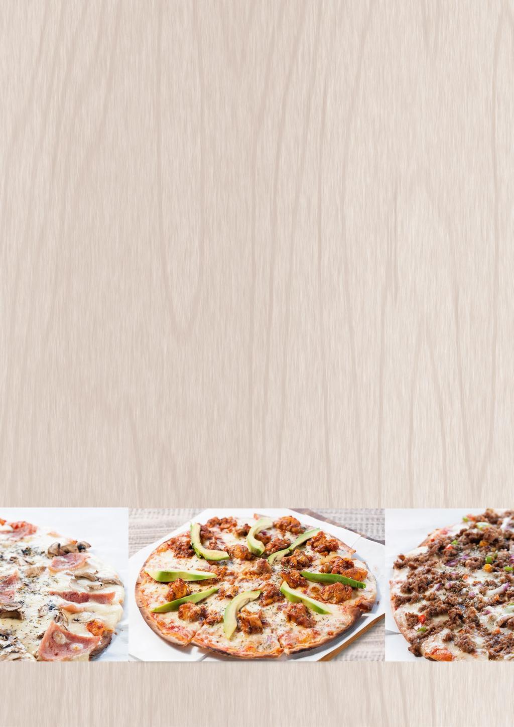 Pizzas (30cm) MARGARITA - R55 Mozzarella, oregano, Napolitana sauce HAWAIIAN - R75 Mozzarella, oregano, ham, pineapple REGINA - R75 Mozzarella, oregano, ham, mushroom THAI CHICKEN - R85 Mozzarella,