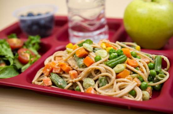 Nutty Noodles ADAPTED FROM GRIMMWAY ACADEMY, ARVIN, CALIFNIA MEATLESS MONDAY CONTEST WINNER 2014 HEALTHY, DELICIOUS, MEAT-FREE RECIPE F K-12 SCHOOLS Noodles, spaghetti, whole grain, 6 lbs. 4 oz.