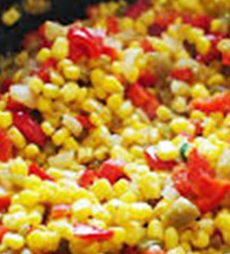 Tex Mex Corn ADAPTED FROM CHEF JOHN MERCER HEALTHY, DELICIOUS, MEAT-FREE RECIPE F K-12 SCHOOLS Corn, tempered 9 lbs. 8 oz. 19 lbs. Red Bell Pepper, diced 1 lb. 2 lbs. Yellow onion, diced 12 oz.