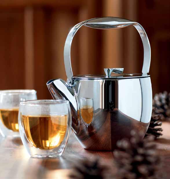 TEA COLUMBIA Columbia pairs utility with timeless elegance. Highly polished stainless steel and classic design make this the perfect choice for tea service.