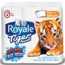 40 Royale Tiger Towels 4/6 rolls 5 75 51083-6 Rolls, Full Sheet 44 sheets