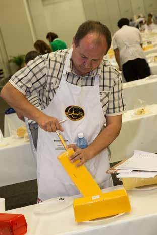 Francois Colyn from Clover SA judging the cheese catagory.