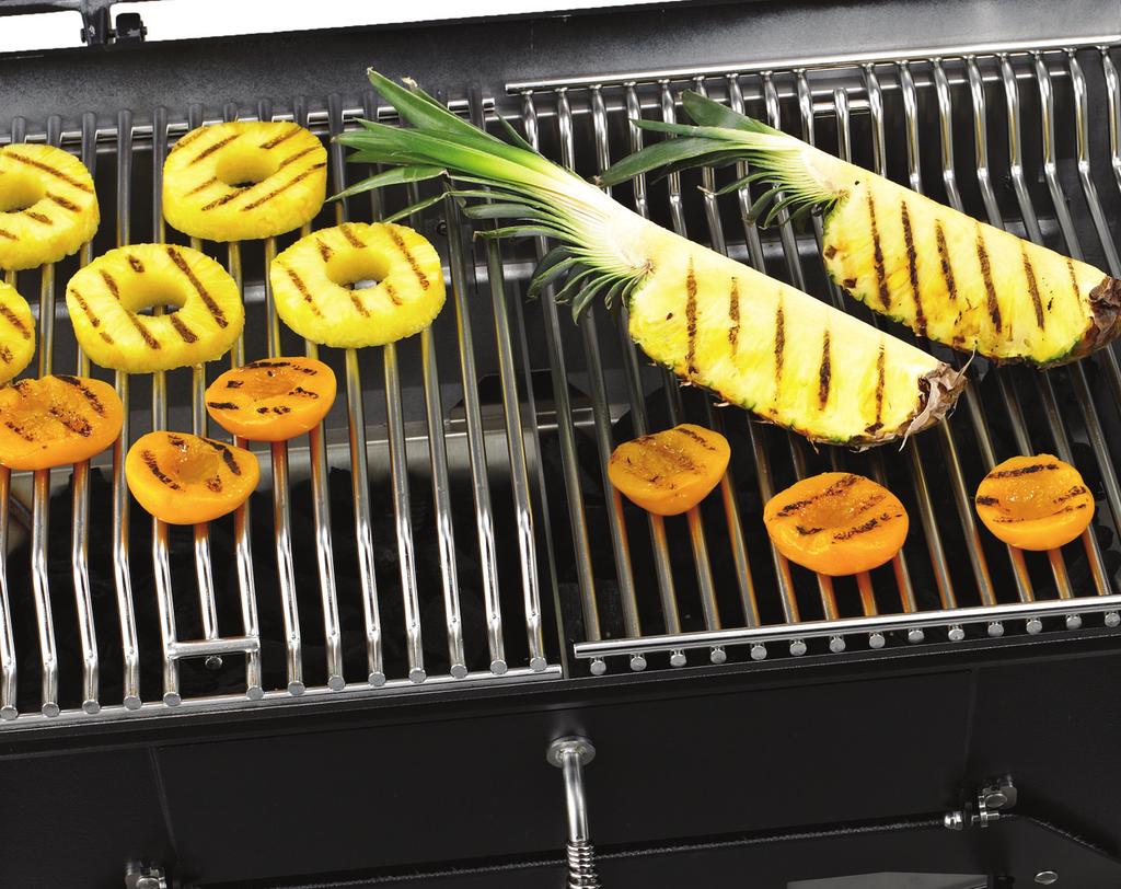 The air intakes operate independently, giving you left/right temperature control for grilling, indirect cooking,