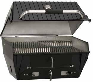 Broilmaster Charcoal Grills C3 Independence Series 1 Choose a Grill Head 2 Choose a Cart or Post Stainless (PCB1) or Black (DCB1) 23 W x 23 D x 28 H In-Ground Post Stainless (SS48G) or Black (BL48G)