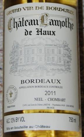 Château Lamothe de Haux 2011 Bordeaux, France This wine has 12 % vol. and Jungle Jim s sells it for $12.99,