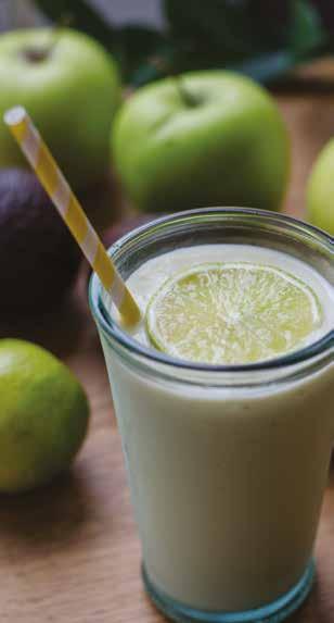 APPLE AND AVOCADO SMOOTHIE Preparation Time: 5 minutes SERVES 1 Ingredients 1 small apple, peeled, cored and roughly chopped (100g) 1 small avocado (100g) Juice of ½ a lime (10ml) 1 Tbsp.