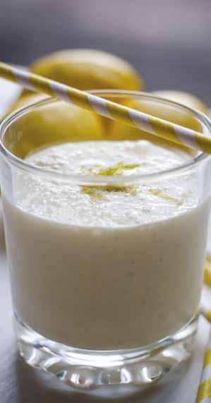 TANGY LEMON MILKSHAKE Preparation Time: 5 minutes SERVES 1 Ingredients 2 scoops vanilla ice-cream (150g) 50ml full-fat milk 1 tsp. lemon juice (5ml) 1 Tbsp.
