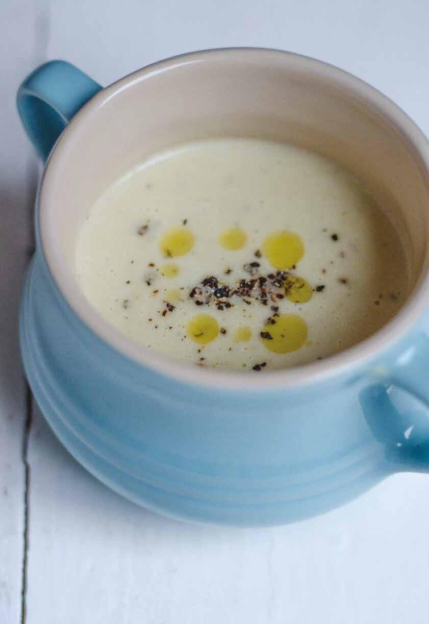CAULIFLOWER AND CHEDDAR SOUP A creamy classic combination to make a quick and easy family favourite Preparation Time: 15 minutes Cooking Time: 40 minutes SERVES 6 Ingredients 50g butter 1 medium
