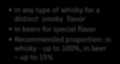 whisky - up to 100%, in beer up to 15% Enzymatically active special type of malt used in the production of a wide variety of whisky