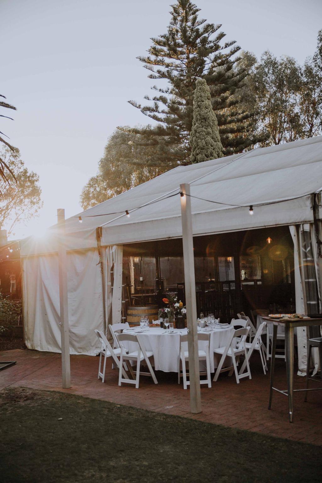 With a variety of package options to suit any occasion The Tent caters for up to 120 standing Guests or up to 100 seated.