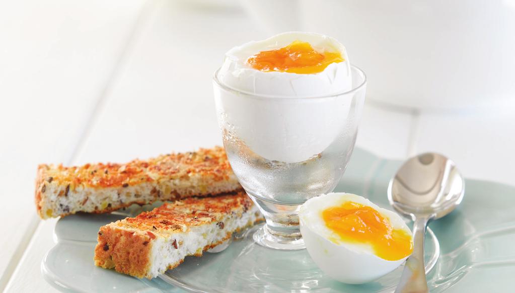 boiled eggs & soldiers 1 1-2 1 3-9 MIN 1 Egg per person Toasted soldiers to serve Put eggs in a saucepan and cover with cold water, place on the element and heat until the water starts to boil.