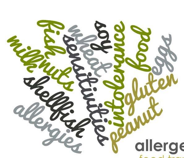 Allergies & Intolerances Please note that we will make every effort to accommodate special requests.