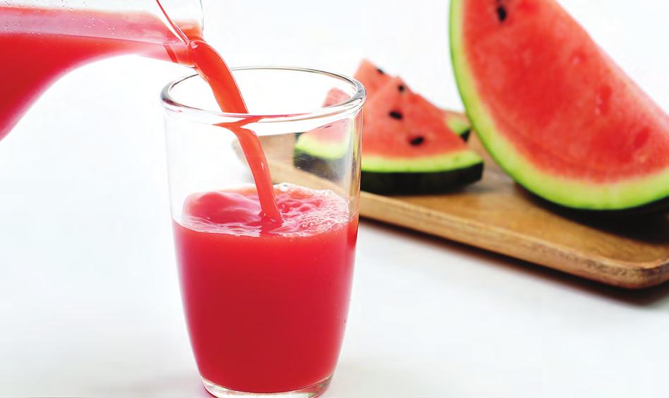Watermelon Juice The fructose and glucose in watermelons are absorbed
