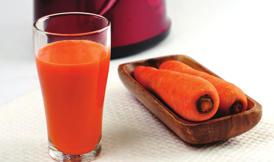 Carrot Juice Carrots are full of beta-carotene, a type of vitamin A, preserving eyesight, cancer and aging.