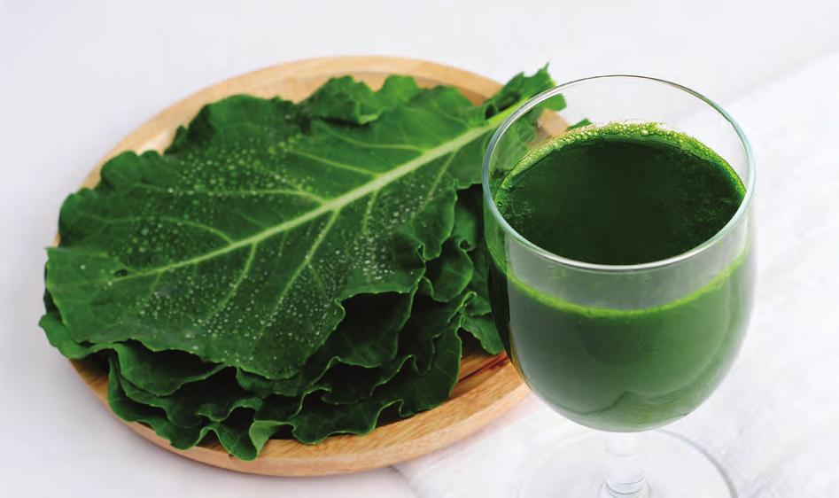 Kale Juice Kale is high in protein and vitamins.