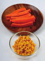 Prepare carrots and corn 2.