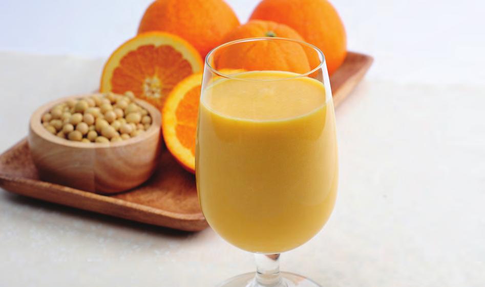 Orange Soy Juice Orange soy juice is abundant in vitamin C and protein.