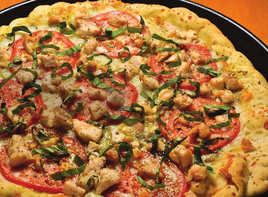 Margherita Chicken Pizza PIZZA Our famous square-sliced, thin and crispy pizza made with fresh-cut mozzarella cheese, homemade dough, and homemade sauce. Individual 6.99 8 Inch Serves 1 Medium 13.