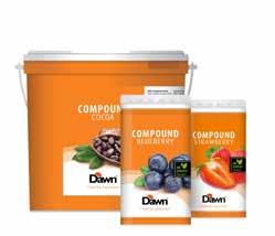 Fruit Fillings, Compounds 23 Fruit Fillings, Compounds Dawn offers a wide range of ready-to-use fruit preparations with high fruit content and excellent taste made of first-class fruits.