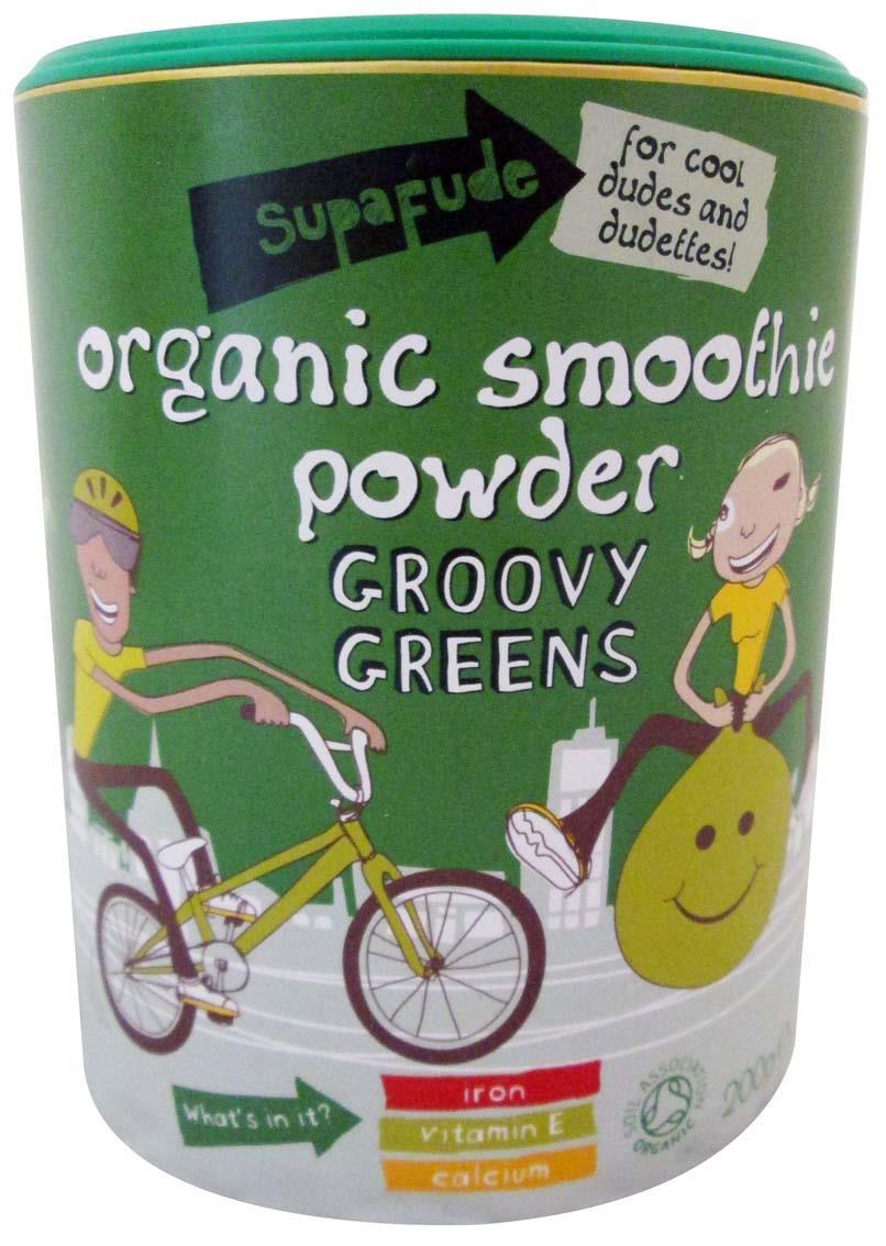 Supafude Organic Smoothie Powder: Groovy Greens SUPAFUDE Germany Children Event Date: Mar 2015 Description: Groovy Greens flavored organic smoothie powder with iron, vitamin E, and calcium, for