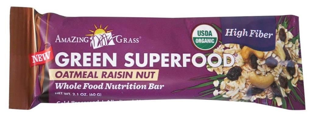 Amazing Grass Green Superfood Whole Food Nutrition Bar With Oatmeal, Raisin And Nut AMAZING GRASS United States Cereal & Energy Bars Event Date: Jan 2015 Price: US 2.99 EURO 2.