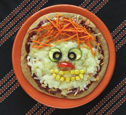 Quincy s Monster Mask Pizzas Little ones use pita bread, veggies, mozzarella cheese, and turkey bacon to create monstrous masterpieces that wow even our most discerning art critics -- Little