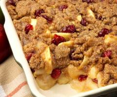 apple-cranberry crisp 0 minutes 8 servings 6 / 3/4 / /3 / PAM Butter No-Stick Cooking Spray large Granny Smith or other tart cooking apples, peeled, cut into /4-inch-thick slices (6 large = about 8