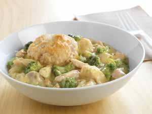 Chicken Broccoli Bake Yield: 32 servings A tasty twist on a traditional favorite. Water 12 cups 96 oz. 99488 Conestoga Instant Low-Sodium 2 bags 13 oz.