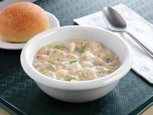 White Chicken Chili Yield: 20 servings A warm and hearty recipe featuring kids favorite protein: chicken. Vegetable Oil ¼ cup 2 oz. Chopped Onion 3½ cups 20 oz. Chopped Green Bell Pepper 3 cups 16 oz.