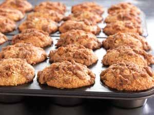Apple Streusel Muffin Yield: 44 servings Whole grains and apples are a winning combination in these muffins. Brown Sugar 1 cup 7 oz. All-Purpose Flour 1¼ cup 5½ oz. Ground Cinnamon, divided 5 tsp.