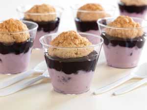 Biscuit Topped Blueberry Yield: 136 servings Cobbler Layer this cobbler like a parfait to make it more portable. 212624 Pioneer Whole Grain Biscuit Mix ½ bag 2½ lb. Water 3½ cups 1 lb. 12 oz.